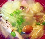 キャベツとしめじの中華スープ
